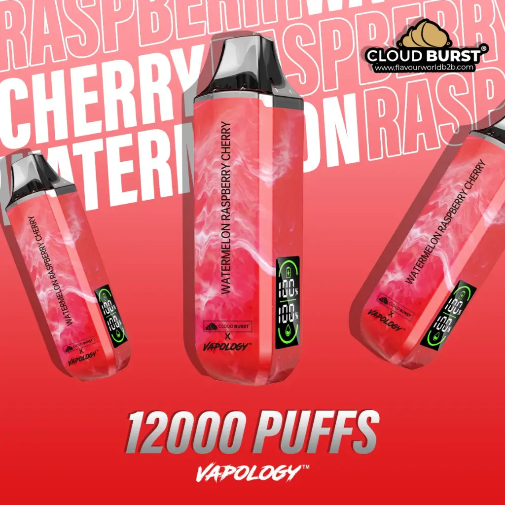 Vapology - Watermelon Raspberry Cherry  - 12000 Puffs - 2% 