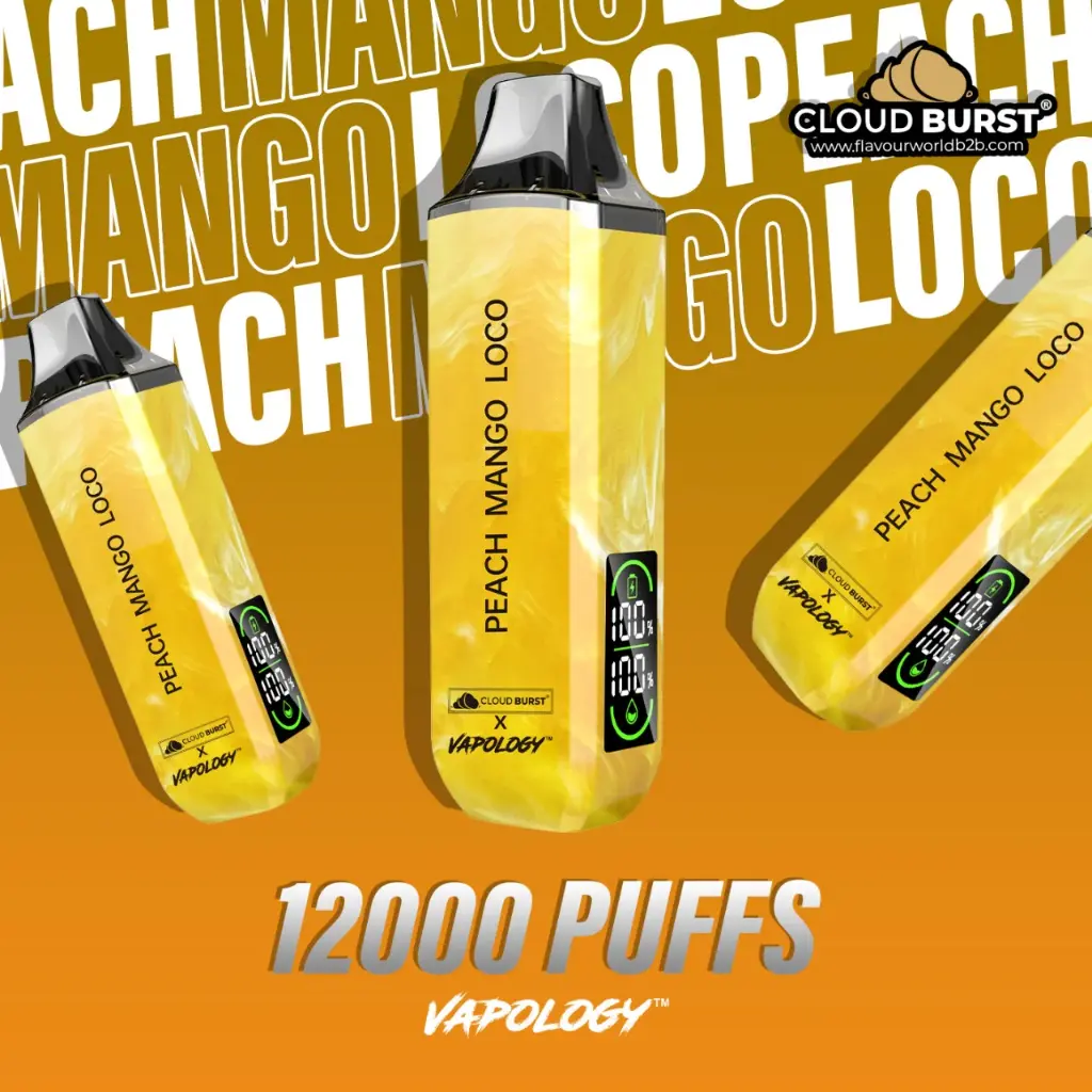Vapology - Peach Mango Loco  - 12000 Puffs - 2%  