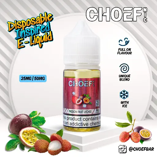 Choef - Nic Salts - Passionfruit  Lychee - 25MG 30ML  
