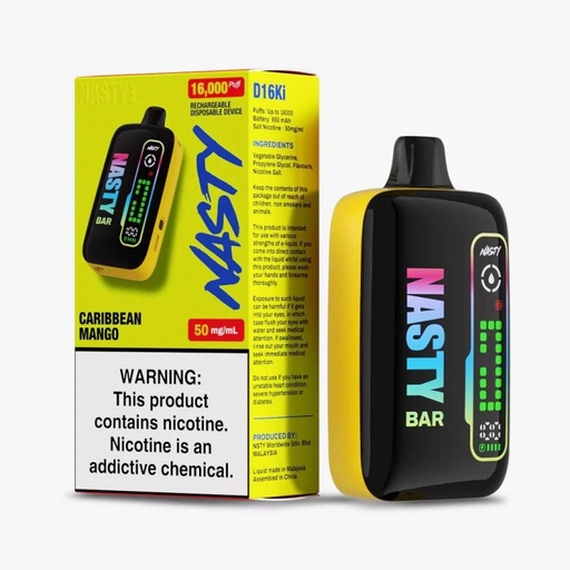 Nasty - Caribbean Mango - 16000 Puffs - 5%  