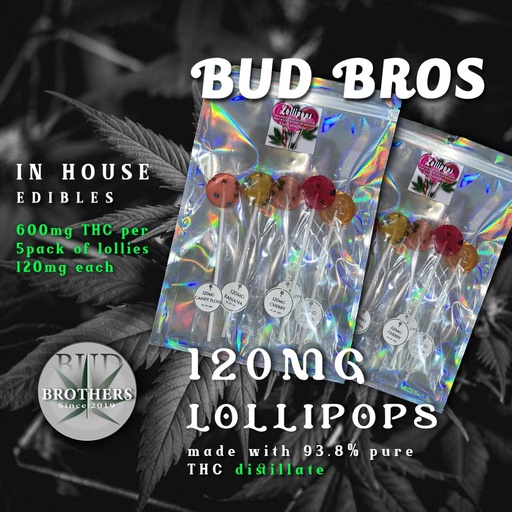 Bud Brothers - THC Lollipops - Strawberry - 120MG