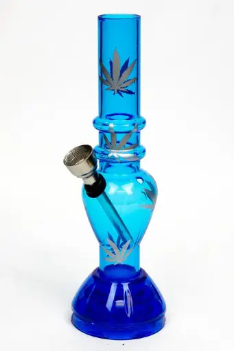 Bong - Acrylic With Grinder - Blue - 16CM