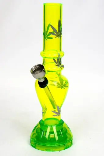 Bong - Acrylic With Grinder - Green - 16CM 